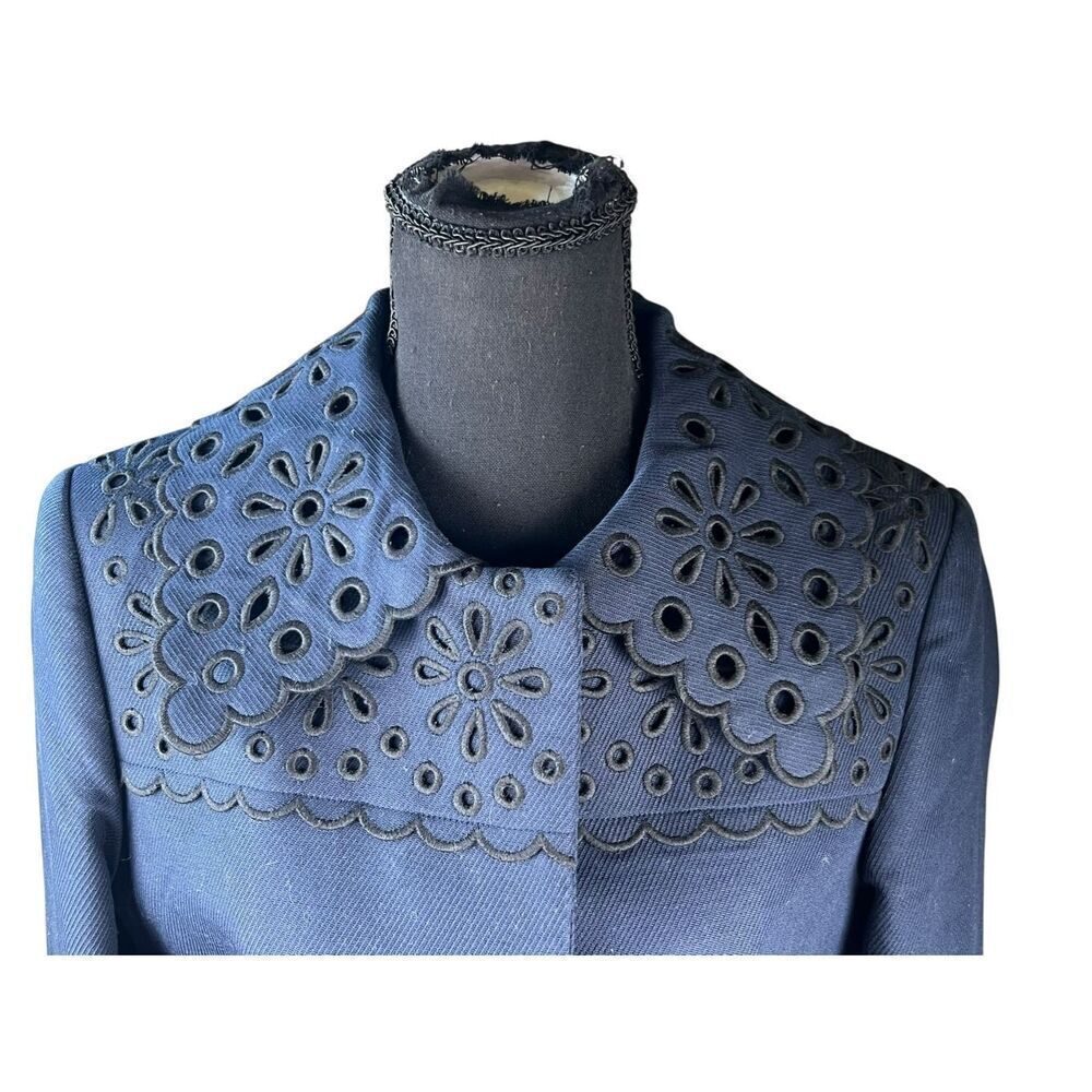 Boden woman’s 8 Broderie Detail eyelet trim button up coat jacket classic - Picture 5 of 11